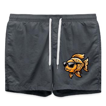 Poisson rouge Bande dessinée cool - Short de bain - charbon - Devant - AI Model Male 185 light (185cm)