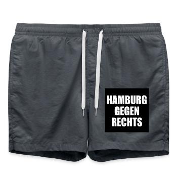 hamburg gegen rechts - Badeshorts - Anthrazit - Vorne - AI Model Male 185 light (185cm)