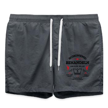 SCHONEND BEHANDELN 3 JAHRE GEBURTSTAG KIND - Badeshorts - Anthrazit - Vorne - AI Model Male 185 light (185cm)