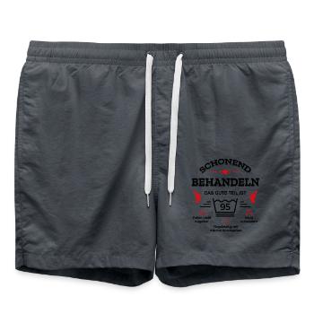 HANDLE MIT SORGFALT – 95 JAHRE PERFEKTION - Badeshorts - Anthrazit - Vorne - AI Model Male 185 light (185cm)