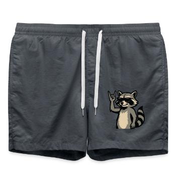 Cooler Waschbär mit Sonnenbrille. - Badeshorts - Anthrazit - Vorne - AI Model Male 185 light (185cm)