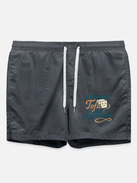 Jokes about tofu are tasteless! Tofu saying. - Swim Trunks - anthracite