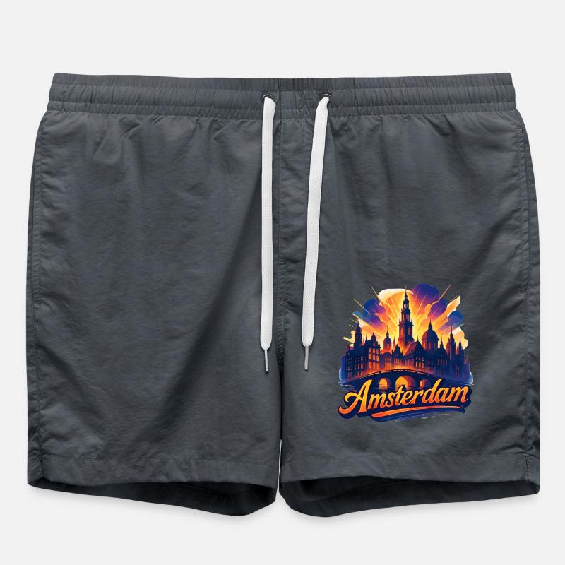 Amsterdam Capitale Pays-Bas Pays-Bas Cadeau - Short de bain - charbon
