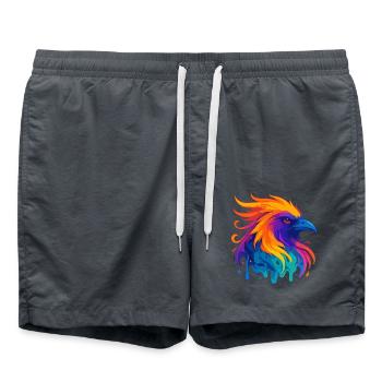 Neon Eagle - Swim Trunks - anthracite - Front - AI Model Male 185 light (185cm)