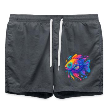 Rainbow Fish - Swim Trunks - anthracite - Front - AI Model Male 185 light (185cm)
