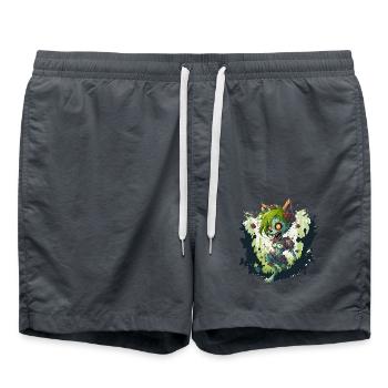 Zombie Fuchs - Badeshorts - Anthrazit - Vorne - AI Model Male 185 light (185cm)