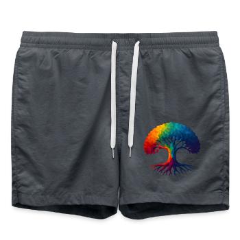 WPAP Style - Yggdrasil World Tree World Ash - Swim Trunks - anthracite - Front - AI Model Male 185 light (185cm)