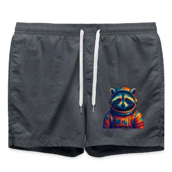 WPAP Style Animals - Astronaut Raccoon - Swim Trunks - anthracite - Front - AI Model Male 185 light (185cm)