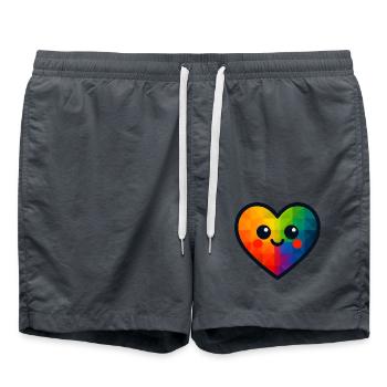 WPAP Polygon Kawaii Style Baby Toy Heart - Swim Trunks - anthracite - Front - AI Model Male 185 light (185cm)