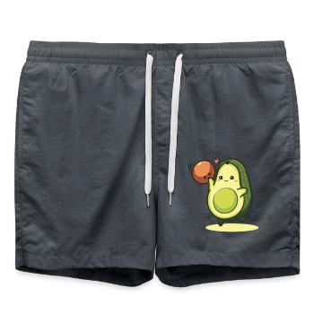 Avocado Bowling – Kawaii Sport Vegan Healthy - Badeshorts - Anthrazit - Vorne - AI Model Male 185 light (185cm)