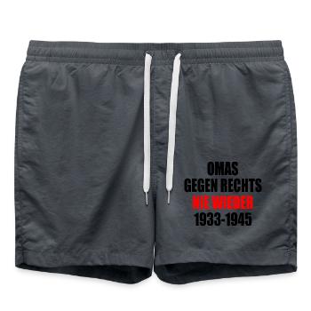 Omas gegen rechts - Badeshorts - Anthrazit - Vorne - AI Model Male 185 light (185cm)