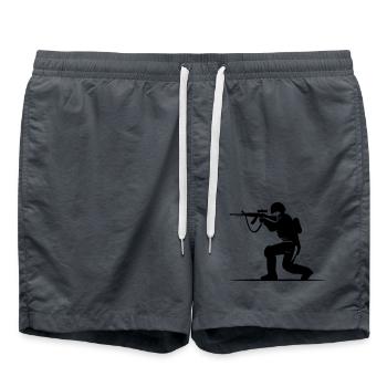 Soldier Icon - Swim Trunks - anthracite - Front - AI Model Male 185 light (185cm)