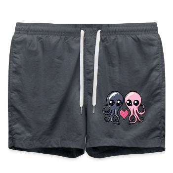 Octopus In Love Valentine's Day - Swim Trunks - anthracite - Front - AI Model Male 185 light (185cm)