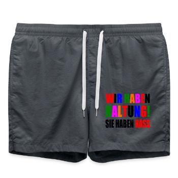 wir haben haltung sie haben hass - Badeshorts - Anthrazit - Vorne - AI Model Male 185 light (185cm)