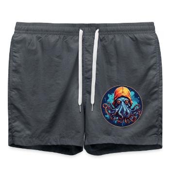 octopus with hat funny octopus design - Swim Trunks - anthracite - Front - AI Model Male 185 light (185cm)