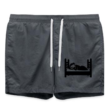 Schlafen Bett Frau - Badeshorts - Anthrazit - Vorne - AI Model Male 185 light (185cm)