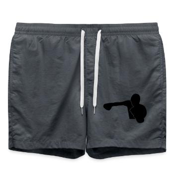 Le boxeur bat le design KnockOut - Short de bain - charbon - Devant - AI Model Male 185 light (185cm)