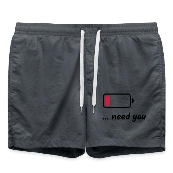 La batterie faible a besoin de vous - Short de bain - charbon - Devant - AI Model Male 185 light (185cm)
