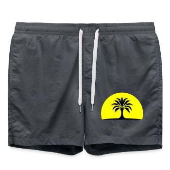 Sonne Palme Insel - Badeshorts - Anthrazit - Vorne - AI Model Male 185 light (185cm)