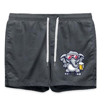 Elephant après-ski beer - Swim Trunks - anthracite - Front - AI Model Male 185 light (185cm)