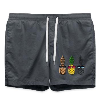 3 freunde ananas 80s sonnenbrille sommer cool lol - Badeshorts - Anthrazit - Vorne - AI Model Male 185 light (185cm)