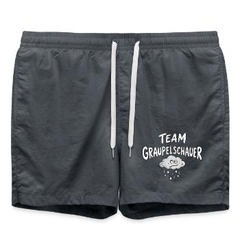 Team Graupelschauer Wetter Humor Wolke Sarkasmus - Badeshorts - Anthrazit - Vorne - AI Model Male 185 light (185cm)
