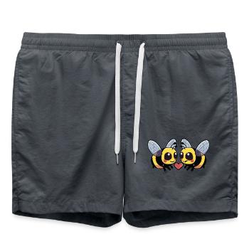 Couple d’abeilles coeur - Short de bain - charbon - Devant - AI Model Male 185 light (185cm)