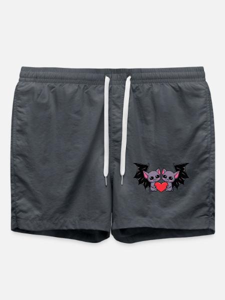 Fledermaus Paar Valentinstag - Badeshorts - Anthrazit