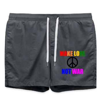 Make love not war - Short de bain - charbon - Devant - AI Model Male 185 light (185cm)