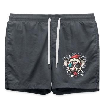 Souris Noël Drôle - Short de bain - charbon - Devant - AI Model Male 185 light (185cm)