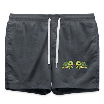 Turtle Couple Heart - Swim Trunks - anthracite - Front - AI Model Male 185 light (185cm)