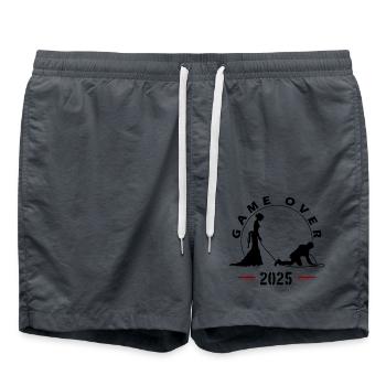 Game Over 2025 Mariage - Short de bain - charbon - Devant - AI Model Male 185 light (185cm)