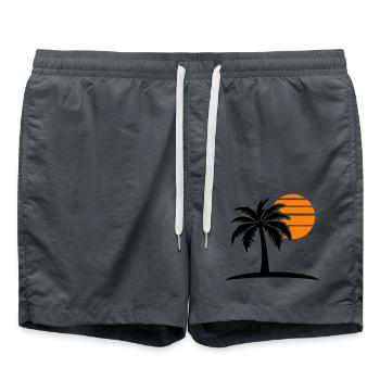 Palm Tree Sun Island - Short de bain - charbon - Devant - AI Model Male 185 light (185cm)