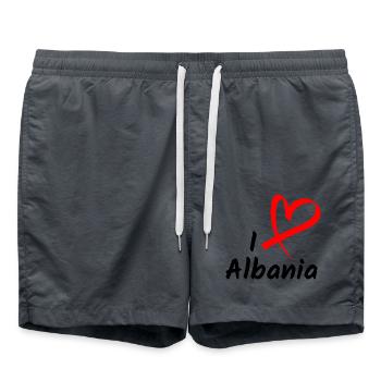 J’aime l’Albanie J’aime l’Albanie Cadeau de cœur - Short de bain - charbon - Devant - AI Model Male 185 light (185cm)