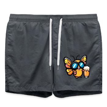 Butterfly Après-Ski Bière Bande Dessinée - Short de bain - charbon - Devant - AI Model Male 185 light (185cm)