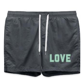LOVE ist das Wichtigste & Stärkste im Universum - Badeshorts - Anthrazit - Vorne - AI Model Male 185 light (185cm)