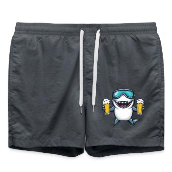 Shark Après-Ski Bière Bande Dessinée - Short de bain - charbon - Devant - AI Model Male 185 light (185cm)