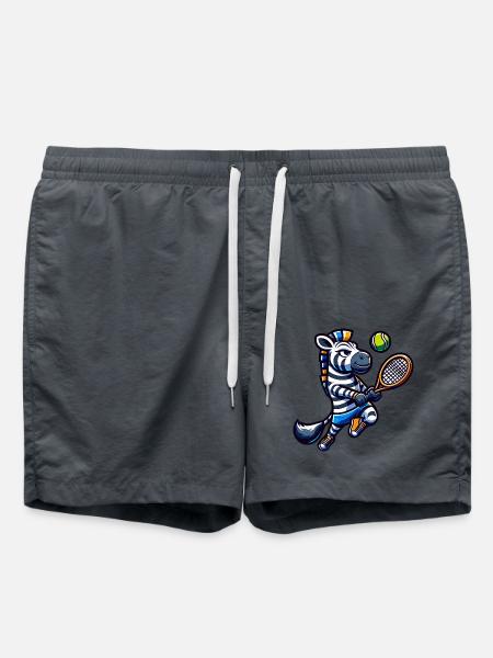 Zebra Tennis Player Serve - Swim Trunks - anthracite