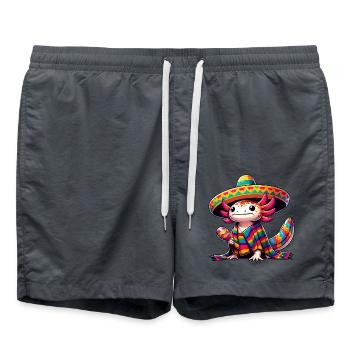 Cinco de Mayo Axolotl: Feierliches Design - Badeshorts - Anthrazit - Vorne - AI Model Male 185 light (185cm)