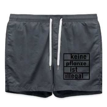 keine pflanze ist illegal - Badeshorts - Anthrazit - Vorne - AI Model Male 185 light (185cm)