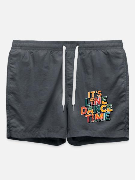 Line Dance Time Line Dancing Zeit zum Tanzen - Badeshorts - Anthrazit