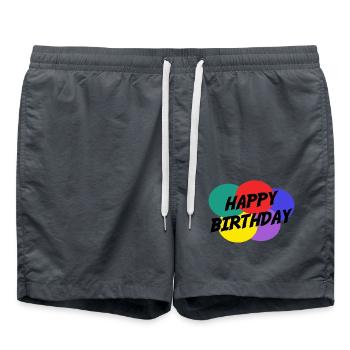 ALLES GUTE ZUM GEBURTSTAG. ALLES GUTE ZUM GEBURTSTAG. JAHRESTAG. - Badeshorts - Anthrazit - Vorne - AI Model Male 185 light (185cm)