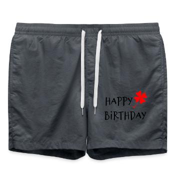 ANNIVERSARY. HAPPY BIRTHDAY. HAPPY BIRTHDAY. - Swim Trunks - anthracite - Front - AI Model Male 185 light (185cm)