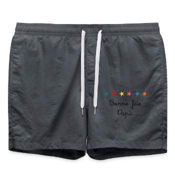 BONNE FÊTE PAPA. PAPA - Short de bain - charbon - Devant - AI Model Male 185 light (185cm)