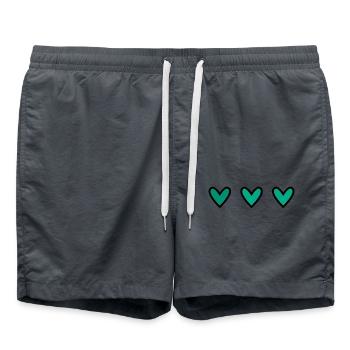 HERZ. HEILIGER VALENTINSTAG. Junggesellinnenabschied. ICH LIEBE DICH. ICH LIEBE DICH - Badeshorts - Anthrazit - Vorne - AI Model Male 185 light (185cm)