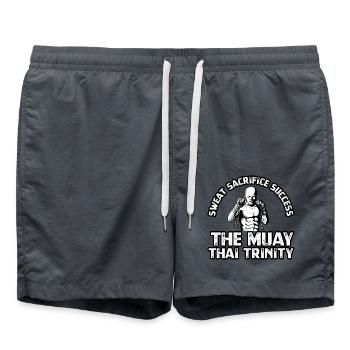 Sweat Sacrifice Succès La trinité Muay Thai - Short de bain - charbon - Devant - AI Model Male 185 light (185cm)
