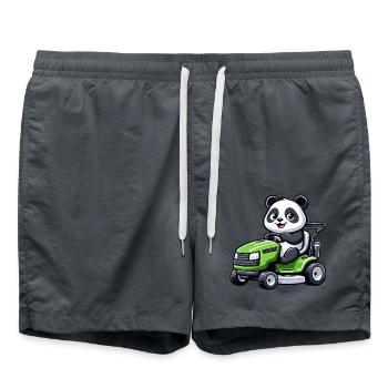 Panda avec tondeuse à gazon pour l’entretien du jardin et - Short de bain - charbon - Devant - AI Model Male 185 light (185cm)