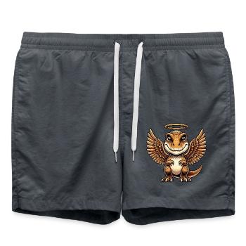 T-Rex Dessin animé Ange Halo Ailes Dino - Short de bain - charbon - Devant - AI Model Male 185 light (185cm)