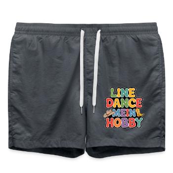 Line Dance mein Hobby - Badeshorts - Anthrazit - Vorne - AI Model Male 185 light (185cm)
