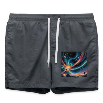 a little bit in space - Badeshorts - Anthrazit - Vorne - AI Model Male 185 light (185cm)